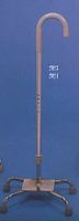 Quad Cane Large Base 7" x 13", with Plastic Covered Crook Handle and Nylon Security nut. Adjusts from 31" - 37".