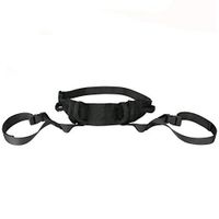 Gait Belt with Leg Loops and 6 Caregiver Hand Grips, Medical Transfer Belt, Patient Lift Sling Black