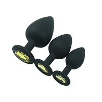 LKJNB Beads Toys Large Medium Small Size 3pcs As 1 Set 13 Colors for Choose Black Silicone Pllug Jewel Buutt Pllug Insert Seex Shirt Toys