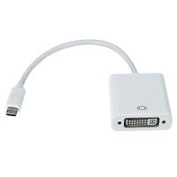 4ROXX USB-C to DVI Adapter - White 20cm, 1920X1200-USB Type C (Thunderbold 3 Compatible) to DVI Converter for MacBook Pro, Dell XPS 13/15, HP Spectre x360, Lenovo Yoga 910 & More