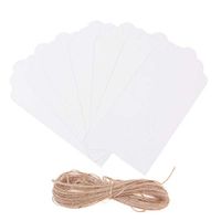 Amosfun 100pcs Paper Tags Kraft Gift Tags Hang Labels with Christmas Tree Patterns