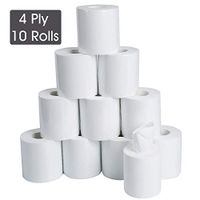 MDDYF Ultra Soft Toilet Paper Bulk 10 Rolls, 4-Ply Thick Comfortable Bathroom Tissue Degradable Paper Roll, Absorbent Skin Friendly Toilet Paper Household Commercial