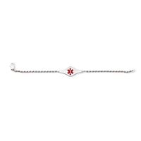 Sterling Silver Medical ID Rope Link Bracelet