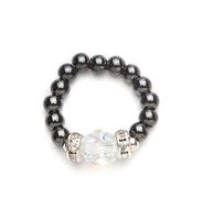 Clear Swarovski Crystal Magnetrim Stretch Ring (L: 8-9)