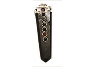 Black Tourmaline Flat Chakra Pendant 2 inch Approx. A++ Top Grade Jet International Healing Spiritual Divine India Crystal Therapy Geometry