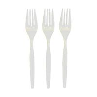 Fun Express - White Plastic Forks (50 Pc) - Party Supplies - Solid Tableware - Cutlery - 50 Pieces