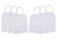 Clear Plastic Gift Bags with Handles, Sdootjewelry 36 Pack Heavy Duty Transparent PVC Gift Bags Bulk, 7.5 x 2.8 x 9.1" Plastic Shopping Tote Bags, Gift Wrap Bags