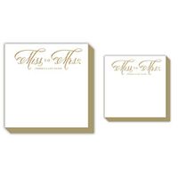 Rosanne Beck Collections Set of Two Luxe Decorative 5" x 5" and 4" x 4" Notepads with Sayings Miss to Mrs. New Bride Wedding Gift