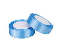 ATRibbons 50 Yards 1 Inch Wide Satin Ribbon Perfect for Wedding,Handmade Bows and Gift Wrapping,25 Yards/Roll x 2 Rolls (Sky Blue)
