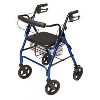 Lumex Walkabout Four-Wheel Contour Deluxe Rollator-Royal Blue - Each 1