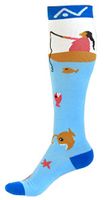 Compression Socks (1 pair) for Women & Men by A-Swift - Graduated Athletic Fit for Running, Nurses, Flight Travel, Skiing & Maternity Pregnancy - Boost Stamina & Recovery (Fishing, S/M)