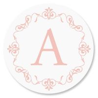 Personalized Ornate Initial Envelope Seals - Set of 144 Self-Adhesive, Flat-Sheet, 1-1/2" Sticker Seals, By Colorful Images