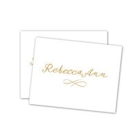 Clean Script Personalized Note Cards - Gold