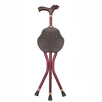 DSHUJC Faucet Cane Stool 3 Legs Crutch Seat with LED Light Massage Cushion Non-Slip Foot Cover Convenient for The Elderly Safe Secure,A