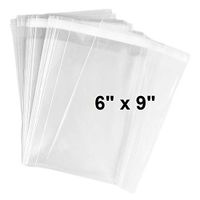 TripodGo 100 Pcs 6x9 Self-sealing Clear Cellophane Bags, Resealable Cello, for Snake Bakery Candle Soap Cookie T-shirt Bags