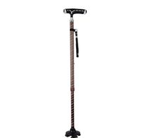 XIZH Trekking Pole - Old Man's Stick With Light Aluminum Alloy Four-Corner Multi-Function Coffee Carved Trekking Pole/Walking Travel Rod