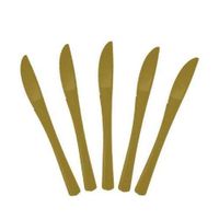 Cutdek Knives Plastic Forks Spoons Knives 50ct Party Catering Picnic Disposable New! (Counts: 50, Colors: Gold)