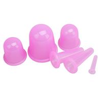ROSENICE Silicone Vacuum Massage Cupping Massaging Tools Body Facial Therapy Cupping Cups (Pink) 6pcs