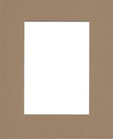 Pack of (2) 24x36 Acid Free White Core Picture Mats Cut for 20x30 Pictures in Khaki Brown