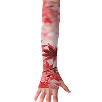 BaPaLa Red Maple Leaves Sports Arm Sleeves Cooling Or Warmer UV Sun Protection Compression Arm Sleeve for Women& Men Suit for Cycling,Running,Golf, Basketball,Football 1 Pairs