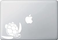 Sea Turtle - Honu - Macbook or Laptop Vinyl Decal - Copyright 2014 - Yadda-Yadda Design Co. (4.5"w x 3.75"h) (WHITE)