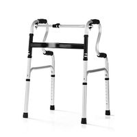 Rolling Walkers Walker Elderly Help Can Sit Lightweight Folding Walker Non-Slip Aluminum Alloy Anti-Slip Anti-Fall Elderly Walker (Color : Silver, Size : 534975CM)