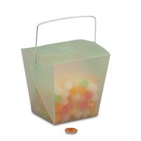 Lime Green Frosted Plastic Chinese Take Out Boxes 2 3/4" X 2" | Quantity: 12