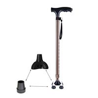 OULYO- Walking Stick Lightweight Aluminum Alloy Canes with LED Light Crutches Adjustable Height Levels for Arthritis Seniors Disabled and Elderl. (Color : Bronze)