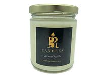 3R Candles Creamy Vanilla Scented Glass Jar Candle - Soy/Paraffin Wax Blend - with Coconut Berries & Tonka Beans - Birthday Gifts for Women - Fall Home Decor Gift for Friend - Housewarming Fragrance