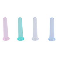 Healifty Silicone Cupping 4pcs No.4 Silicone Cupping Massage Tools Props Body Facial Therapy Cupping Cups Size S (Transparent + Green + Blue + Pink)