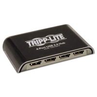 Tripp Lite 4-Port USB Mini Hub, 3-1/4w x 2-3/4d x 3/4h, Black/Silver-TRPU225004R
