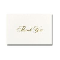 Gold Thank You Note Cards and White Envelopes - 48 Pack