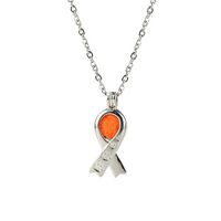 Silver Plated AIDS HIV AWARENESS RibbonDag Paw Pearl Cage Pendant Necklace Gift Woman Beautiful Bright Cute For gift Cheap Elegant Women Beads Comfortable