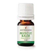 Australiana Botanicals MUSCLE BALM Essential Oil Blend 5ml Balm for Sore & Tired Muscles - Soothe Aches, Relieve Tension, Stiff Joints, Muscle Recovery and Stimulate Circulation for Sports Injuries.