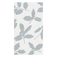 Caspari Holly Silhouettes Paper Linen Guest Towel Napkins in Ivory & Silver, Two Packs of 12