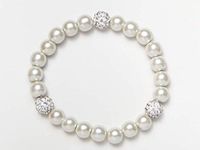 White Magnets and 3 Shambella Beads Bracelet (7)