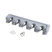 2 Types Broom Mop Holder Wall Mounted Organizer Brush Mop Hanger Cleaning Tool Storage Rack(6 Hooks)