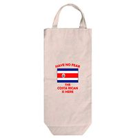 Have No Fear Costa Rican Is Here Cotton Canvas Wine Bag Tote With Handles