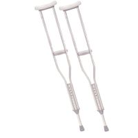 Drive Medical Aluminum Crutch with Comfortable Underarm Pad and Handgrip, Gray, Youth