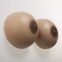 Round Shape Waterproof Durable Silicone Breast Forms Realistic Fake Boobs,Mastectomy Transgender Breast Enhancer,Dark Complexion,CupEE/1600g/Pair/6x6x3inch