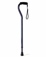 Medline Offset Handle Canes with Foam Hand Grip, Blue, Aluminum (Pack of 6)