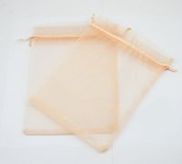 AEAOA 5x7 Inch Organza Bags Drawstring Wedding Favor Bags Organza Gift Pouches Bags for Wedding Jewelry Party (Peach)