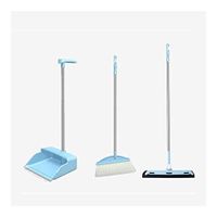 Broom and Dustpan With Long Handle Telescopic Up Extra Long Handle Non-stick Hair Soft Brush Broom And Dustpan Non-Slip Handle Windproof Stainless Steel Rod Broom Set Lobby Floor Toilet Garden Cleanin