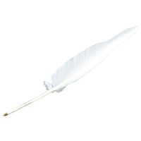 Treasure Gurus Antique Style White Goose Quill Feather Black Ink Ball Point Writing Pen