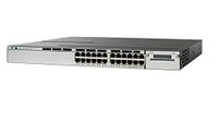 (Certified Refurbished) Cisco WS-C3750X-24T-S Stackable 24 10/100/1000 Ethernet Ports, with 350W AC Power Supply 1 RU, Ip Base Feature Set