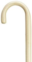 Walking Cane - Round nose crook handle hospital cane, 1" diameter hardwood shaft, 42" long w/rubber tip.