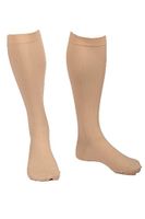 EvoNation Men's USA Made Graduated Compression Socks 8-15 mmHg Mild Pressure Medical Quality Knee High Orthopedic Support Stockings Hose - Best Comfort Fit, Circulation, Travel (Large, Tan)