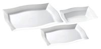 Table To Go ‘I Can’t Believe It’s Plastic’ 50-Piece Plastic Salad Plate Set | Moderno Collection | Heavy Duty Premium Plastic Plates for Wedding, Parties, Camping & More (Ivory)