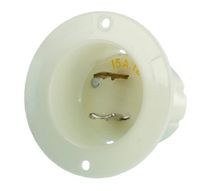 Leviton 7524-C 15 Amp,125 Volt, Flanged Inlet Locking Plug, Industrial Grade