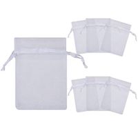 RakrisaSupplies 100Pcs White Organza Bags 4x6 inches w/Drawstring | Accurate Sizing, Reinforced Stitching & Crease Free Sheer Organza Pouches | OB46-01
